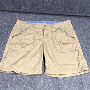 Athleta Tan and Blue Cargo Shorts